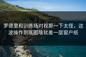 罗德里和训练场对视那一下太怪，这波操作到底图啥就差一层窗户纸