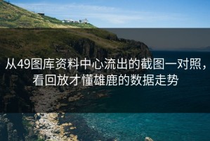 从49图库资料中心流出的截图一对照，看回放才懂雄鹿的数据走势