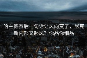 哈兰德赛后一句话让风向变了，尼克斯内部又起风？你品你细品