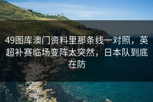 49图库澳门资料里那条线一对照，英超补赛临场变阵太突然，日本队到底在防