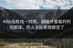 49tk指数线一对照，超级杯里裁判判完那球，热火全队表情都变了
