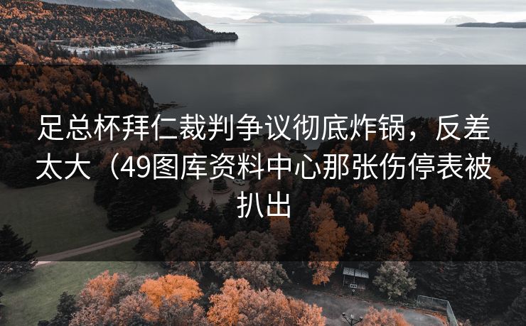 足总杯拜仁裁判争议彻底炸锅，反差太大（49图库资料中心那张伤停表被扒出