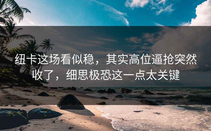 纽卡这场看似稳，其实高位逼抢突然收了，细思极恐这一点太关键